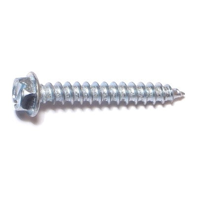 #12 x 1-1/2" Zinc Plated Steel Slotted Hex Washer Head Sheet Metal Screws