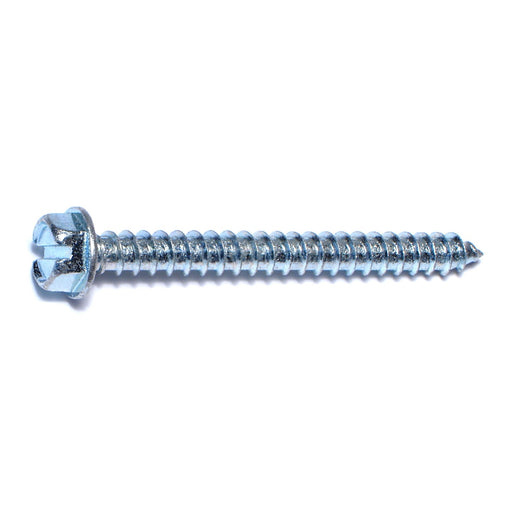 #14 x 2-1/2" Zinc Plated Steel Slotted Hex Washer Head Sheet Metal Screws