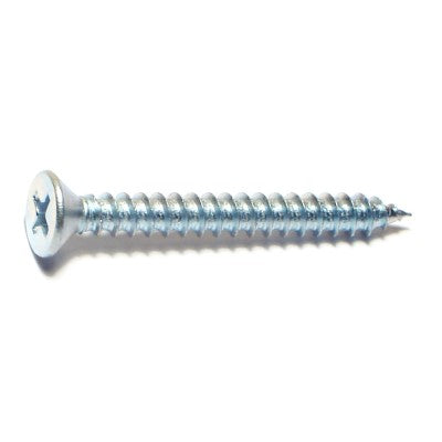 #8 x 1-1/2" Zinc Plated Steel Phillips Flat Head Sheet Metal Screws