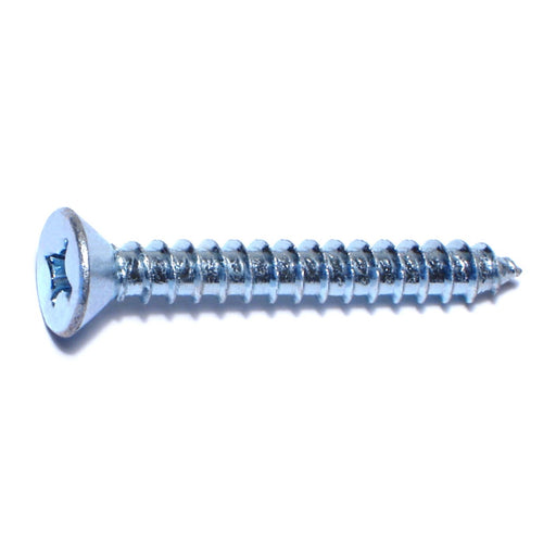 #12 x 1-3/4" Zinc Plated Steel Phillips Flat Head Sheet Metal Screws