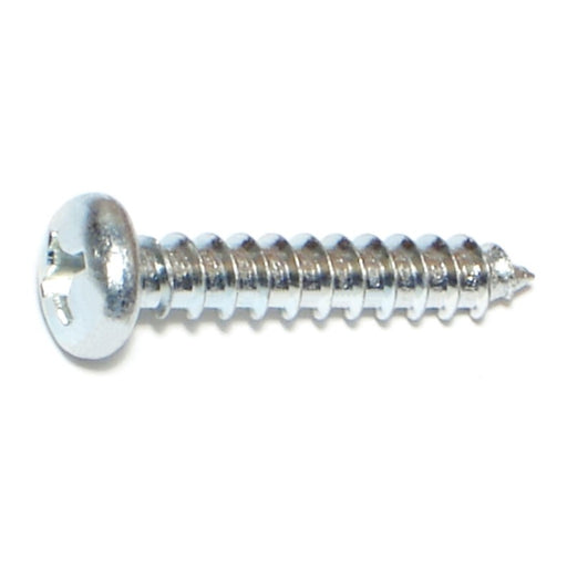 #12 x 1-1/4" Zinc Plated Steel Phillips Pan Head Sheet Metal Screws