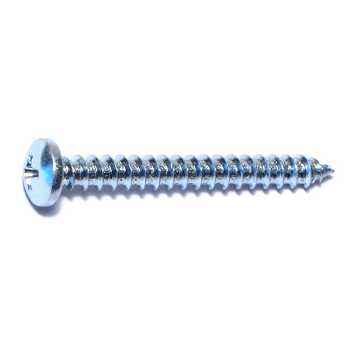 #10 x 1-3/4" Zinc Plated Steel Phillips Pan Head Sheet Metal Screws