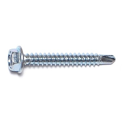 #8-18 x 1-1/4" Zinc Plated Steel Hex Washer Head Self-Drilling Screws