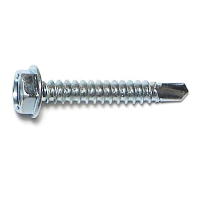 #10-16 x 1-1/4" Zinc Plated Steel Hex Washer Head Self-Drilling Screws