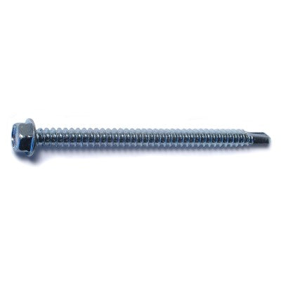 #12-14 x 3" Zinc Plated Steel Hex Washer Head Self-Drilling Screws