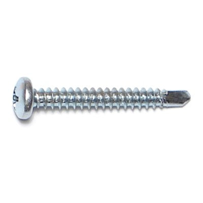 #8-18 x 1-1/4" Zinc Plated Steel Phillips Pan Head Self-Drilling Screws