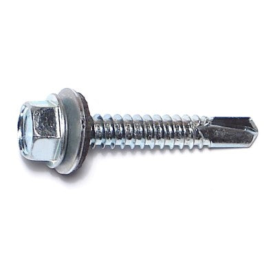 #14-14 x 1-1/2" Zinc Plated Steel Hex Bonded Washer Head Self-Drilling Screws