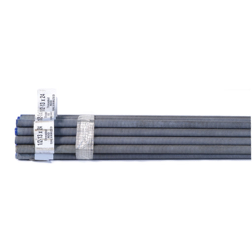 1/2"-13 x 24" Galvanized Grade 2 Steel Coarse Thread Threaded Rods