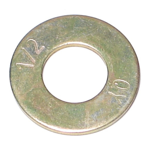 1/2" x 17/32" x 1-1/16" Zinc Plated Grade 8 Steel SAE Flat Washers