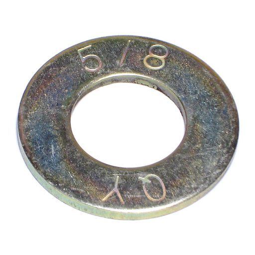 5/8" x 21/32" x 1-5/16" Zinc Plated Grade 8 Steel SAE Flat Washers