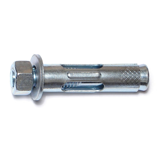 1/2" x 2-1/4" Zinc Plated Steel Hex Nut Sleeve Anchors