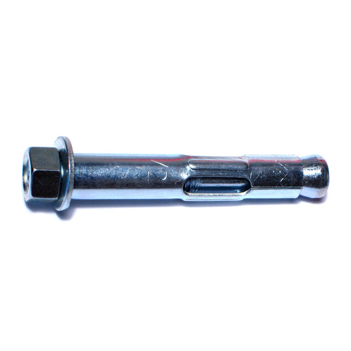 1/2" x 3" Zinc Plated Steel Hex Nut Sleeve Anchors