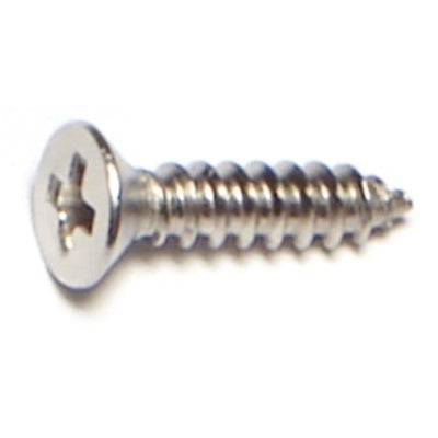 #4 x 1/2" 18-8 Stainless Steel Phillips Flat Head Sheet Metal Screws