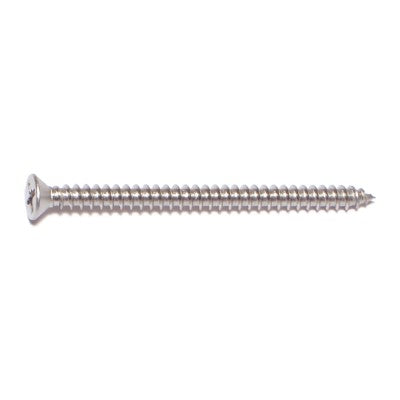 #6 x 2" 18-8 Stainless Steel Phillips Flat Head Sheet Metal Screws