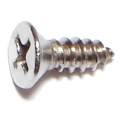 #8 x 1/2" 18-8 Stainless Steel Phillips Flat Head Sheet Metal Screws