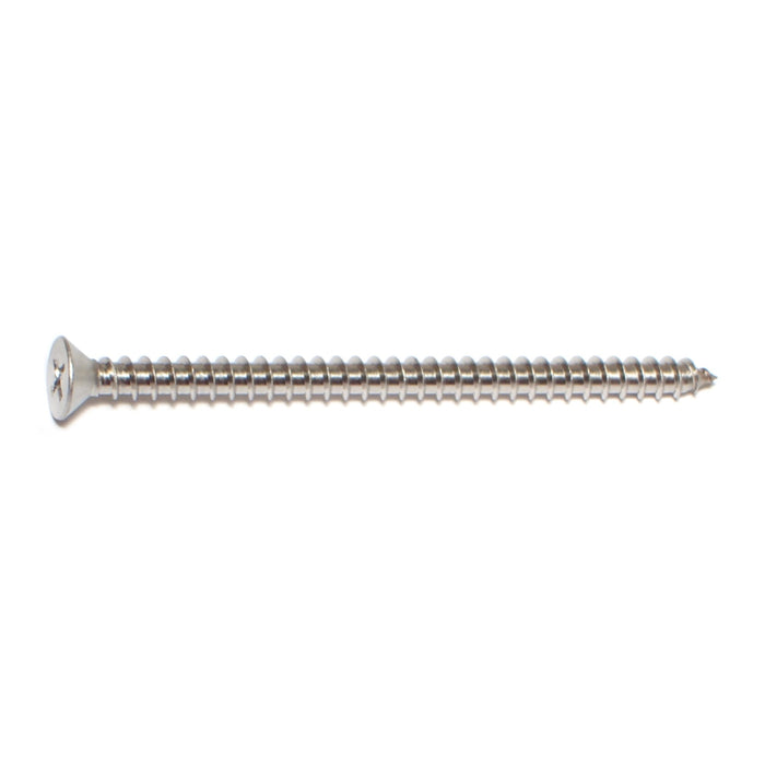 #10 x 3" 18-8 Stainless Steel Phillips Flat Head Sheet Metal Screws