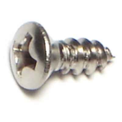 #6 x 3/8" 18-8 Stainless Steel Phillips Oval Head Sheet Metal Screws