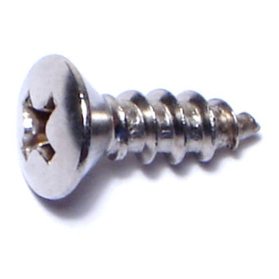 #10 x 5/8" 18-8 Stainless Steel Phillips Oval Head Sheet Metal Screws