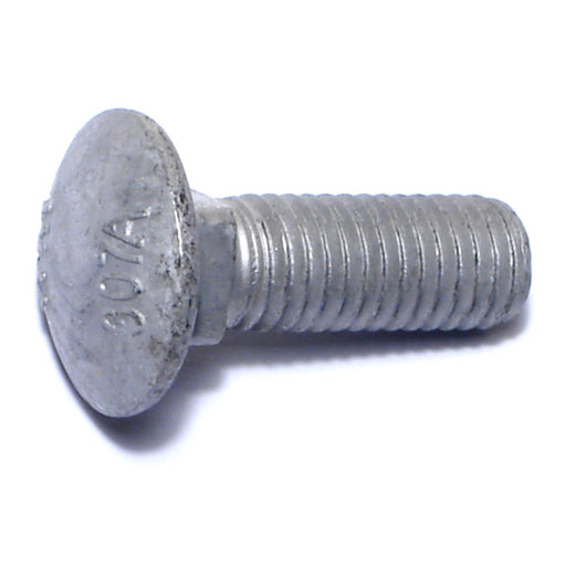 1/2"-13 x 1-1/2" Hot Dip Galvanized Grade 2 / A307 Steel Coarse Thread Carriage Bolts