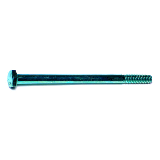 1/4"-20 x 4" Green Rinsed Zinc Plated Grade 5 Steel Coarse Thread Hex Cap Screws