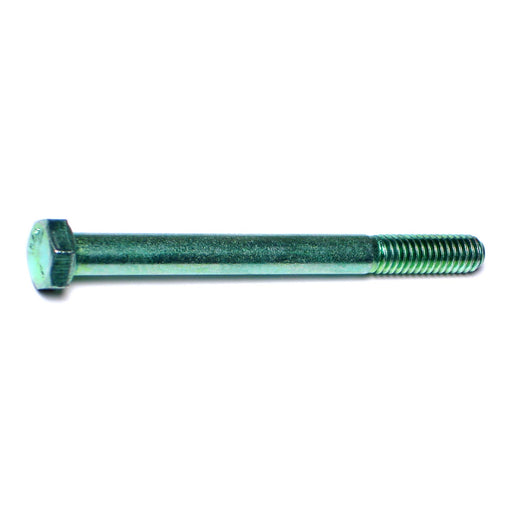 5/16"-18 x 3-1/2" Green Rinsed Zinc Plated Grade 5 Steel Coarse Thread Hex Cap Screws