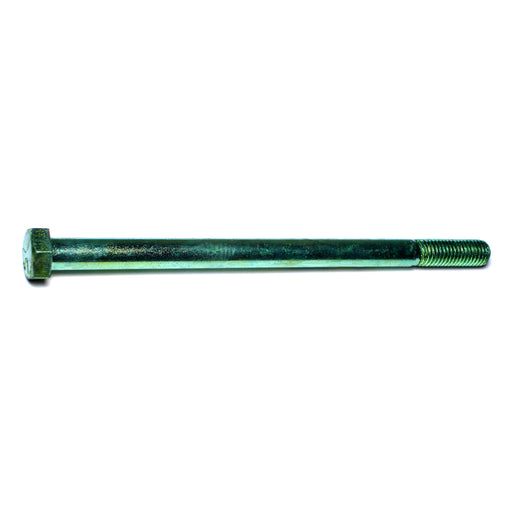 9/16"-12 x 3" Green Rinsed Zinc Plated Grade 5 Steel Coarse Thread Hex Cap Screws