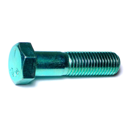 3/4"-10 x 3" Green Rinsed Zinc Plated Grade 5 Steel Coarse Thread Hex Cap Screws