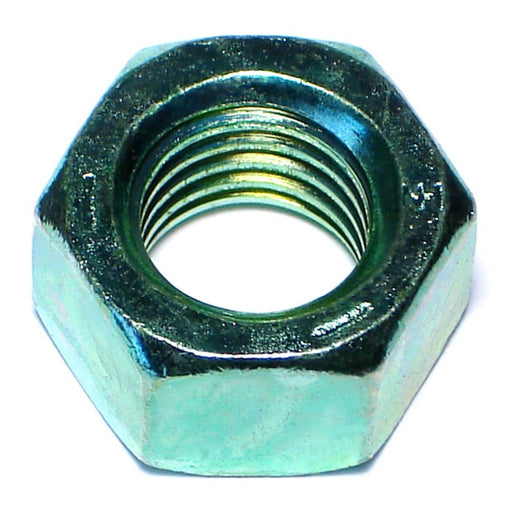 5/8"-11 Green Rinsed Zinc Plated Grade 5 Steel Coarse Thread Hex Nuts