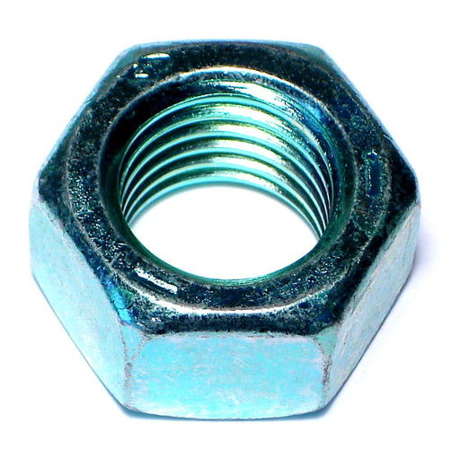 7/8"-9 Green Rinsed Zinc Plated Grade 5 Steel Coarse Thread Hex Nuts