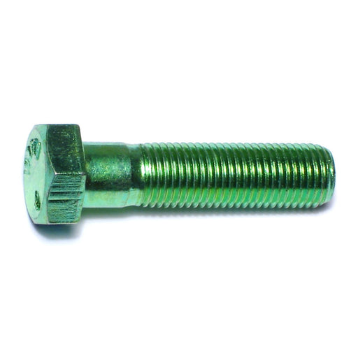 3/8"-24 x 1-1/2" Green Rinsed Zinc Plated Grade 5 Steel Fine Thread Hex Cap Screws