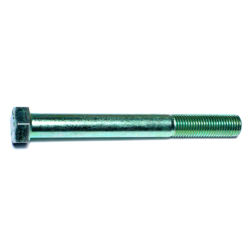 7/16"-20 x 4" Green Rinsed Zinc Plated Grade 5 Steel Fine Thread Hex Cap Screws