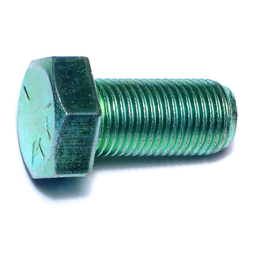 1/2"-20 x 1" Green Rinsed Zinc Plated Grade 5 Steel Fine Thread Hex Cap Screws