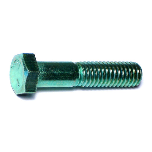 3/8"-16 x 1-3/4" Green Rinsed Zinc Plated Grade 5 Steel Coarse Thread Hex Cap Screws