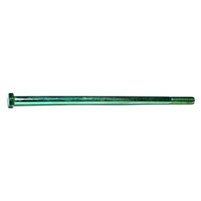 3/8"-16 x 9" Green Rinsed Zinc Plated Grade 5 Steel Coarse Thread Hex Cap Screws