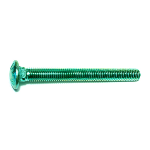 5/8"-11 x 6" Green Rinsed Zinc Plated Grade 5 Steel Coarse Thread Carriage Bolts