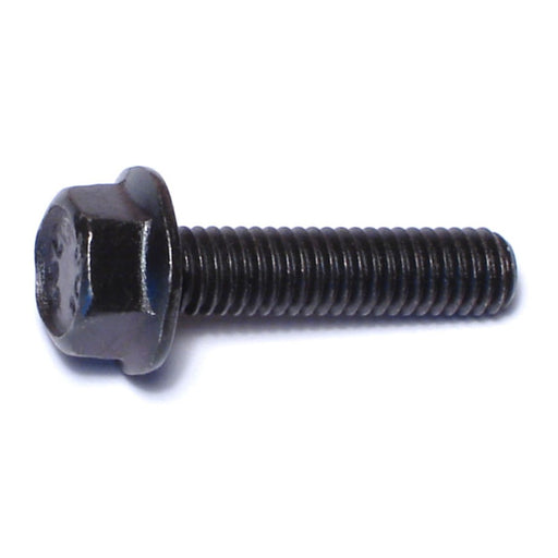 6mm-1.0 x 25mm Black Phosphate Class 10.9 Steel Coarse Thread Hex Washer Head Flange Bolts