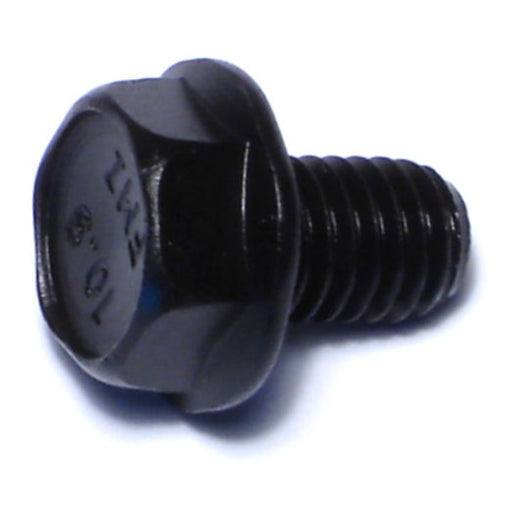 8mm-1.25 x 12mm Black Phosphate Class 10.9 Steel Coarse Thread Hex Washer Head Flange Bolts