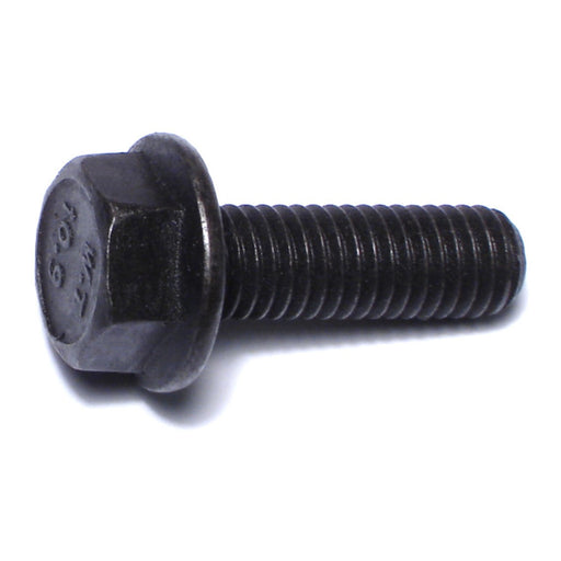 8mm-1.25 x 25mm Black Phosphate Class 10.9 Steel Coarse Thread Hex Washer Head Flange Bolts