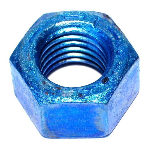 1"-8 Zinc Plated Grade 8 Steel Blue Rinsed Coarse Thread Hex Nuts