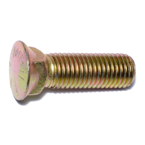 3/4"-10 x 2-1/2" Zinc Plated Grade 8 Steel Coarse Thread Domed Head Plow Bolts