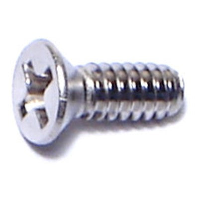 #6-32 x 3/8" 18-8 Stainless Steel Coarse Thread Phillips Flat Head Machine Screws