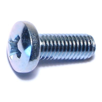 #10-32 x 1/2" Zinc Plated Steel Fine Thread Phillips Pan Head Machine Screws