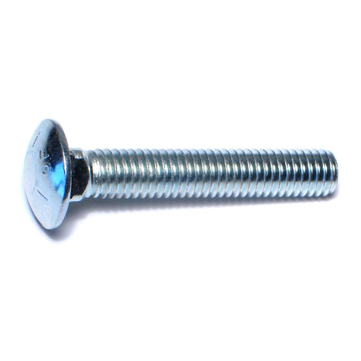 3/8"-16 x 2-1/4" Zinc Plated Grade 5 Steel Coarse Thread Carriage Bolts