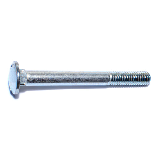 7/16"-14 x 4" Zinc Plated Grade 5 Steel Coarse Thread Carriage Bolts