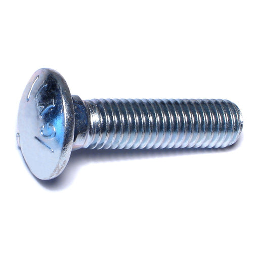 1/2"-13 x 2" Zinc Plated Grade 5 Steel Coarse Thread Carriage Bolts