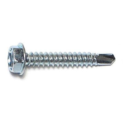 #10-16 x 1-1/4" Zinc Plated Steel Hex Washer Head Self-Drilling Screws