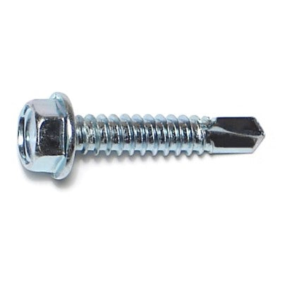 #14-14 x 1-1/4" Zinc Plated Steel Hex Washer Head Self-Drilling Screws