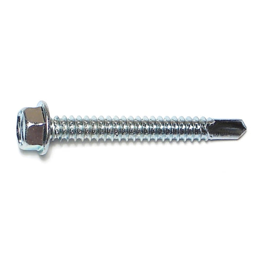 #14-14 x 2" Zinc Plated Steel Hex Washer Head Self-Drilling Screws