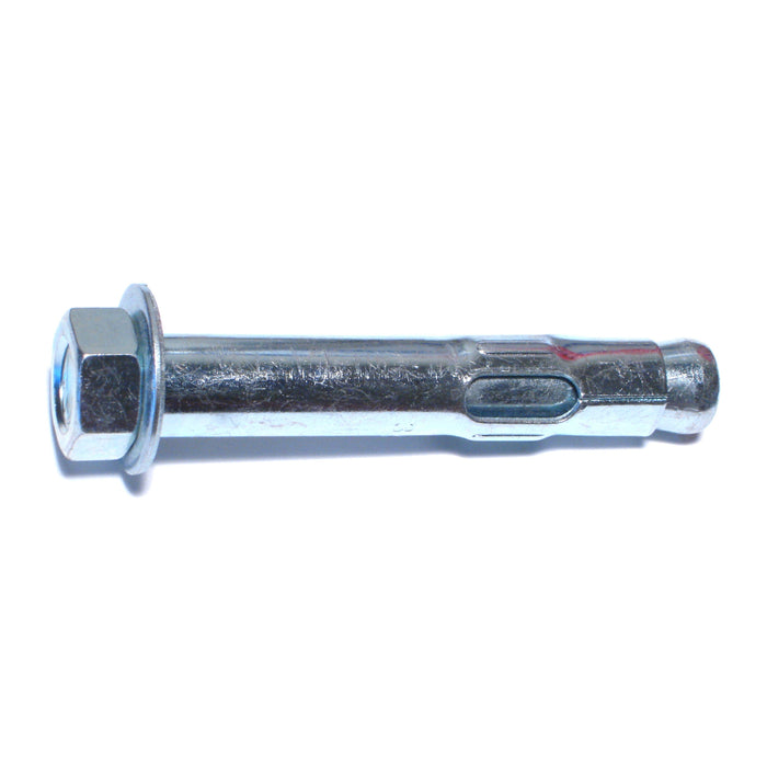 3/4" x 4-1/4" Zinc Plated Steel Hex Nut Sleeve Anchors