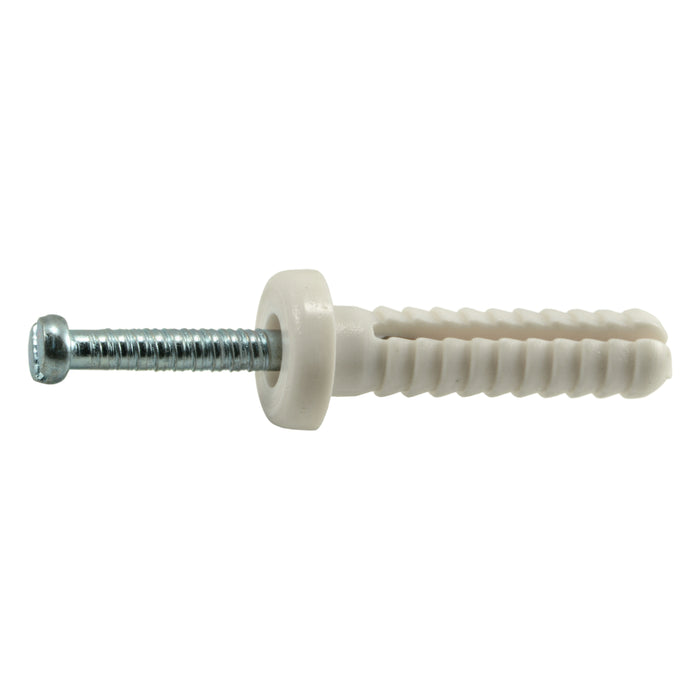 1/4" x 1" Nylon Plastic Round Head Nail Drive Anchors